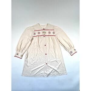 LORRAINE VINTAGE EMBROIDERED 100%NYLON DRESS SIZE S/M